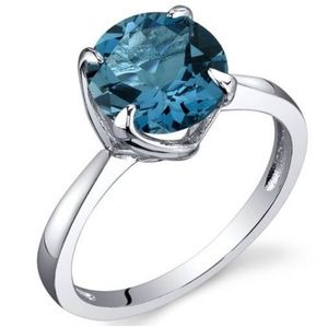 Genuine London Blue Topaz Ring
